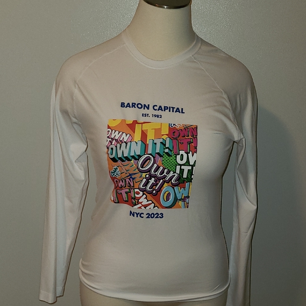 Figs White Long Sleeve Fitted Graphic T-Shirt